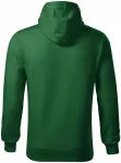 Férfi pulóver kapucnival cipzár nélkül, üveg zöld