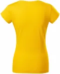 Női vékony póló, V-nyakkivágással, sárga