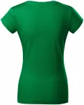 Női vékony póló, V-nyakkivágással, zöld fű